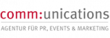 Logo comm:unications - Agentur für PR, Events & Marketing