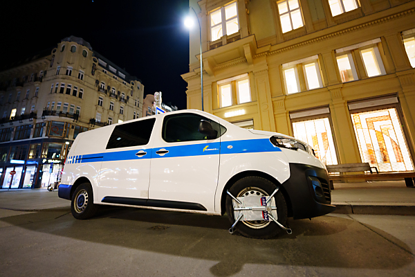 Auf dem Bild sieht man den Lieferwagen, mit dem Mann gegen die Pestsäule fuhr.