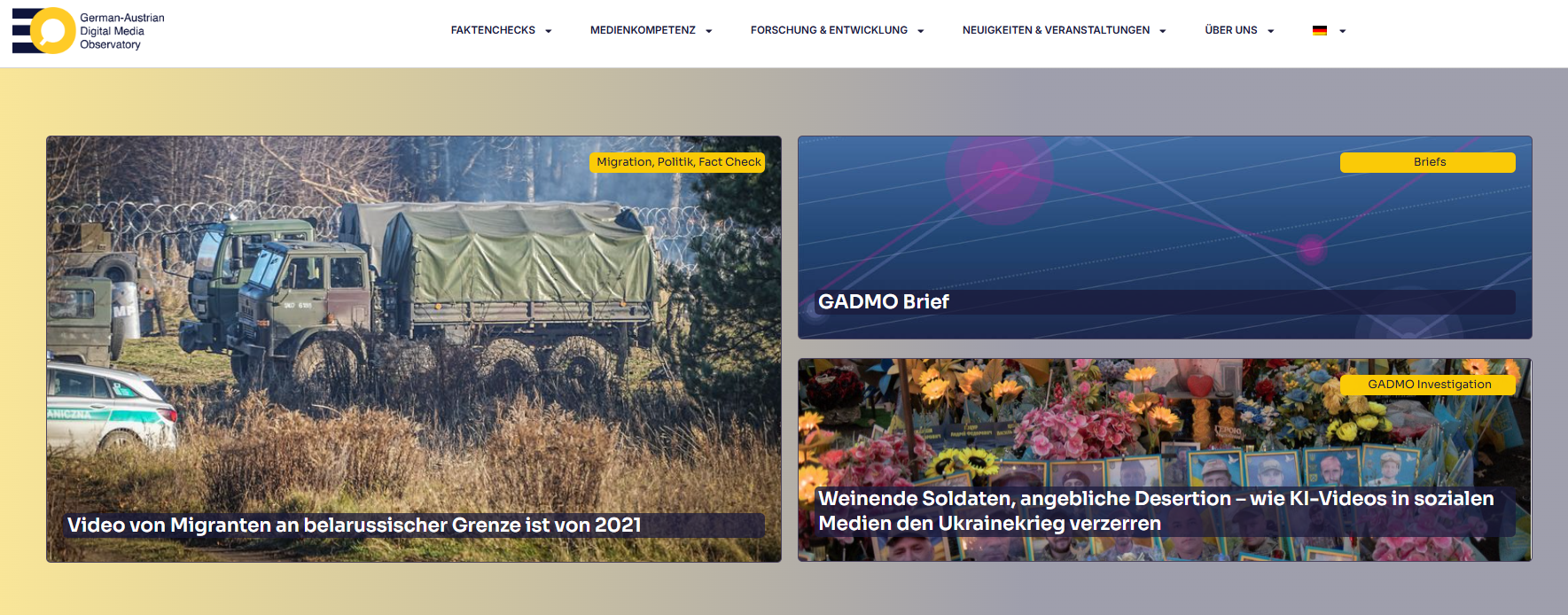 Homepage der GADMO-Seite