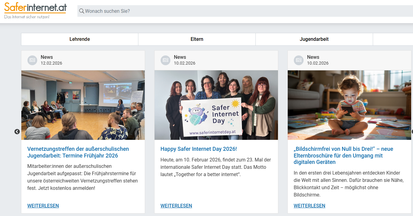 Homepage Safer Internet