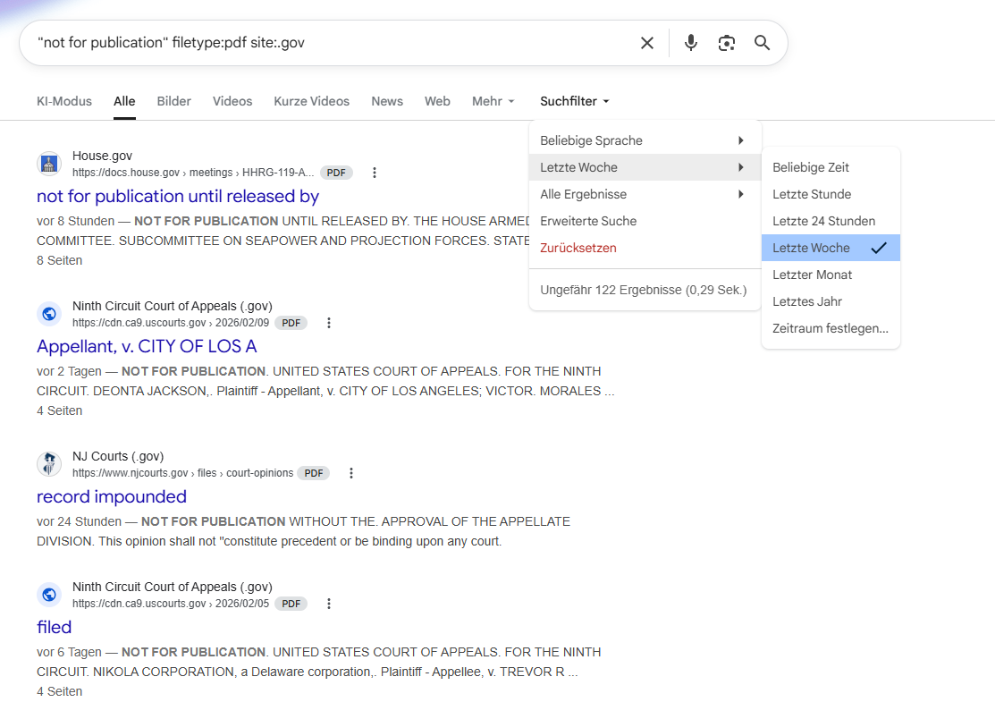 Screenshot einer Google-Suche